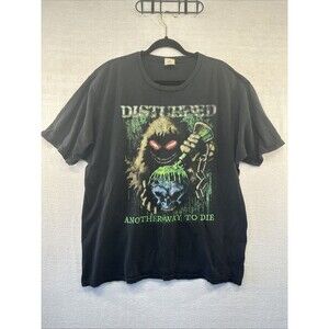 VTG Disturbed Another Way To Die Band Sz 2X T-Shirt Metal Rock Black Distressed